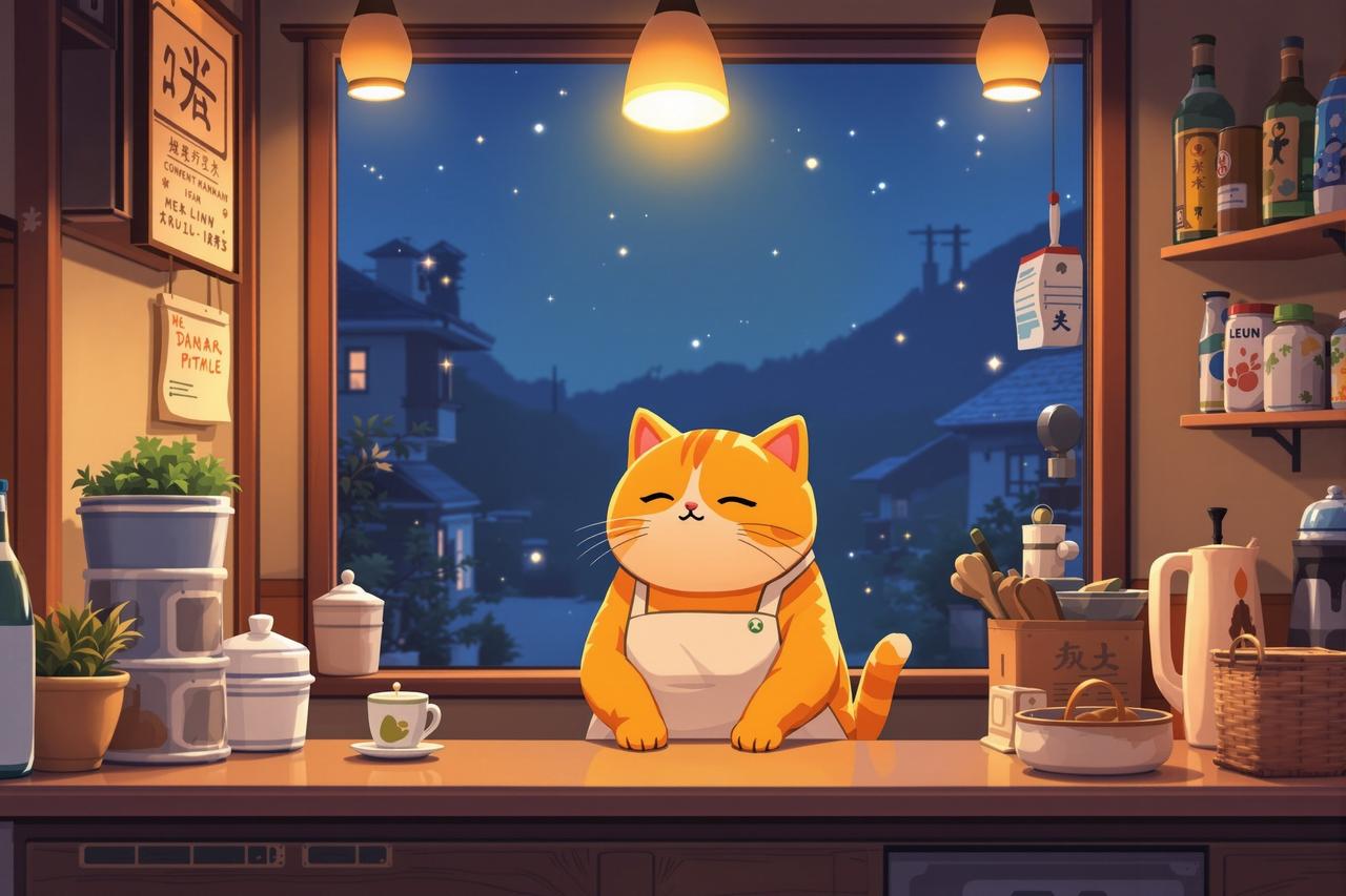 韩国短剧在线看 - 深夜食堂·猫町篇 - 深夜疗愈动漫短剧封面